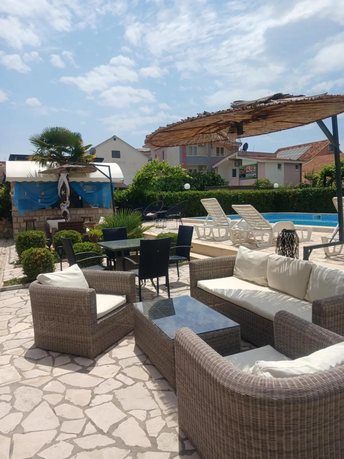 Comfortable lounge furniture on the terrace